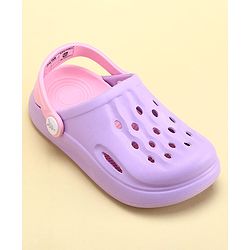 Pine Kids Clogs with Back Strap - Purple & Pink
