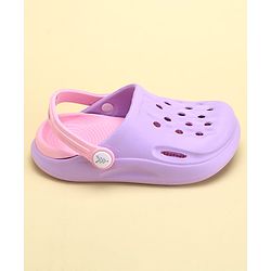 Pine Kids Clogs with Back Strap - Purple & Pink