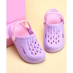 Pine Kids Clogs with Back Strap - Purple & Pink