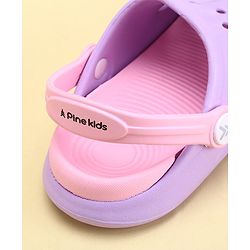 Pine Kids Clogs with Back Strap - Purple & Pink