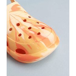 Pine Kids Back Strap Closure Clogs With Marble Print - Orange