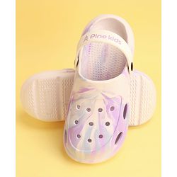 Pine Kids Backstrap Closure Marble Printed Clogs - Purple