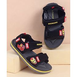 Pine Kids Marvel Velcro Closure Sandals with Iron Man Print -  Black