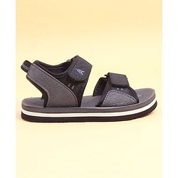 Pine Kids Solid Sandals With Velcro Closure - Black & Grey
