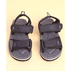 Pine Kids Solid Sandals With Velcro Closure - Black & Grey