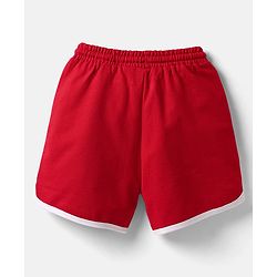 Pine Kids Single Jersey Knit Half Sleeves Top & Shorts Set With Brooklyn Print - Red & White
