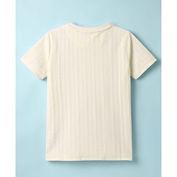 Pine Kids Knit Half Sleeves Solid T-Shirt & Shorts Co-Ord Set - White