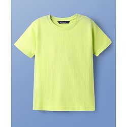 Pine Kids Knit Half Sleeves Solid T-Shirt & Shorts Co-Ord Set - Lime Green