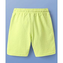 Pine Kids Knit Half Sleeves Solid T-Shirt & Shorts Co-Ord Set - Lime Green