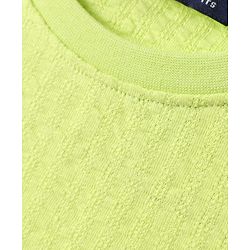 Pine Kids Knit Half Sleeves Solid T-Shirt & Shorts Co-Ord Set - Lime Green