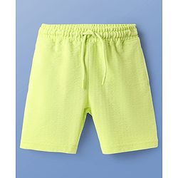 Pine Kids Knit Half Sleeves Solid T-Shirt & Shorts Co-Ord Set - Lime Green