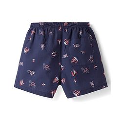 Pine Kids Cotton Woven Mid Thigh Boxers With Anchor Print Pack Of 2 - Light Blue & Navy Blue