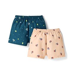 Pine Kids Cotton Woven Printed Boxers Pack Of 2 (Colour May Vary)