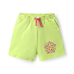 Pine Kids Looper Mid Thigh Shorts With Text Print - Light Green