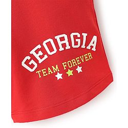Pine Kids Looper Mid Thigh Shorts With Text Print - Red