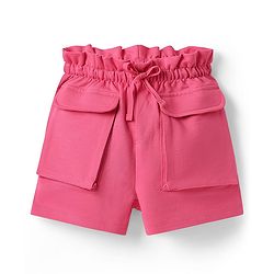 Pine Kids Looper Knit Mid Thigh Solid Colour Shorts - Pink