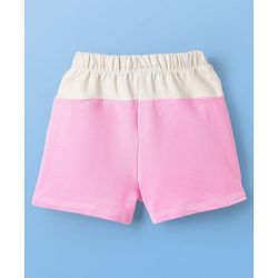 Pine Kids Looper Knit Mid Thigh Shorts With Number Print - White & Pink