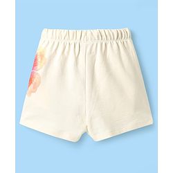 Pine Kids Looper Knit Mid Thigh Shorts With Floral Print - White