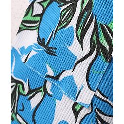 Pine Kids Looper Knit Mid Thigh Shorts With Abstract Print - Blue