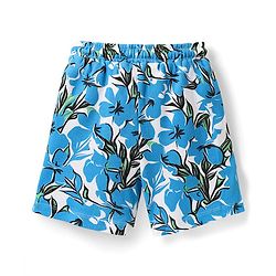 Pine Kids Looper Knit Mid Thigh Shorts With Abstract Print - Blue