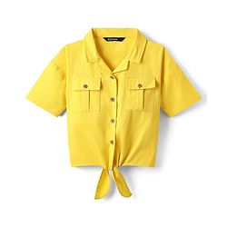 Pine Kids Cotton Woven Half Sleeves Solid Color Top & Shorts Set - Golden