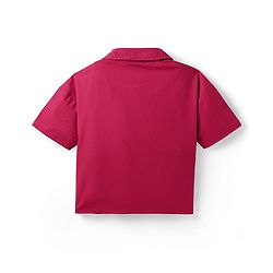 Pine Kids Cotton Woven Half Sleeves Solid Color Top & Shorts Set - Maroon