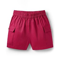 Pine Kids Cotton Woven Half Sleeves Solid Color Top & Shorts Set - Maroon