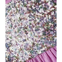 Pine Kids Woven Half Sleeves Party Dress with Shimmer & Sequin - Plum