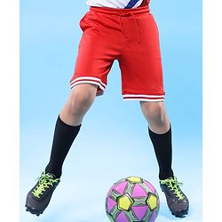 Pine Active Knit Knee Length Solid Color Shorts - Red