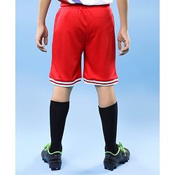 Pine Active Knit Knee Length Solid Color Shorts - Red