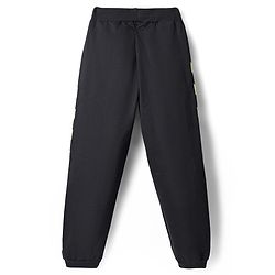 Pine Active Knit Full Length Super Stretch Cut & Sew Joggers with Text Puff Print - Black