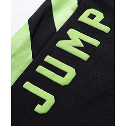 Pine Active Knit Full Length Super Stretch Cut & Sew Joggers with Text Puff Print - Black