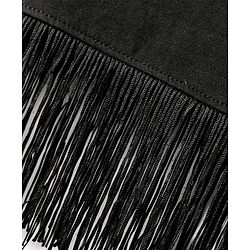 Pine Kids Cotton Knit Half Sleeves Top with Sequin Detailing & Tassel Hem - Black