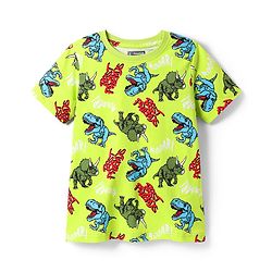 Pine Kid Single Jersey Knit Half Sleeves Co-ords Shorts Night Suit With Dino Print - Light Green