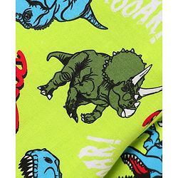 Pine Kid Single Jersey Knit Half Sleeves Co-ords Shorts Night Suit With Dino Print - Light Green