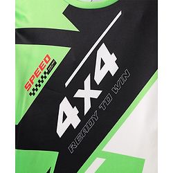 Pine Active Knit Half Sleeves Printed T-Shirt - Green & Black