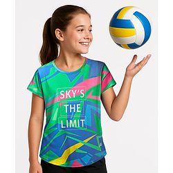 Pine Active Half Sleeves T-Shirt With Abstract Print - Blue