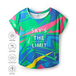 Pine Active Half Sleeves T-Shirt With Abstract Print - Blue