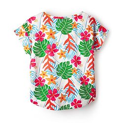 Pine Active Half Sleeves T-Shirt With Floral Print - White