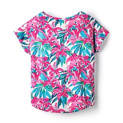 Pine Active Half Sleeves T-Shirt With Floral Print - Pink