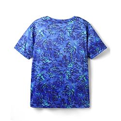 Pine Active Knit Half Sleeves Drop Shoulder T-Shirt with Abstract Print - Blue