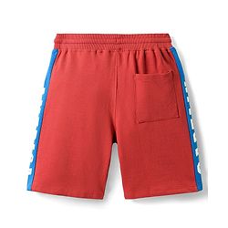 Pine Kids Marvel Single Jersey Knit Half Sleeves Drop Shoulder Cut & Sew Short Sets With Avengers Graphic - Red & Blue