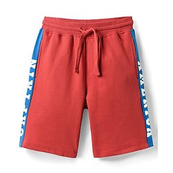 Pine Kids Marvel Single Jersey Knit Half Sleeves Drop Shoulder Cut & Sew Short Sets With Avengers Graphic - Red & Blue