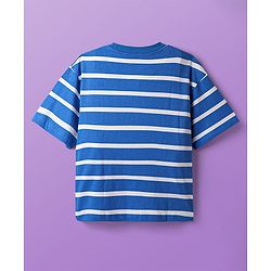 Pine Kids Marvel Single Jersey Knit Half Drop Shoulder Sleeves Oversized T-Shirts with Avengers Graphics & Stripes Pack of 3 - Blue White & Orange