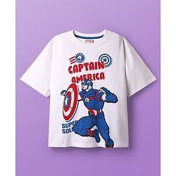 Pine Kids Marvel Single Jersey Knit Half Drop Shoulder Sleeves Oversized T-Shirts with Avengers Graphics & Stripes Pack of 3 - Blue White & Orange