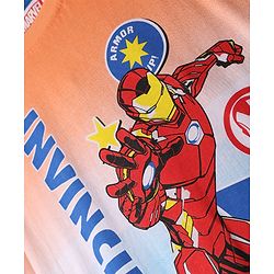 Pine Kids Marvel Single Jersey Knit Half Drop Shoulder Sleeves Oversized T-Shirts with Avengers Graphics & Stripes Pack of 3 - Blue White & Orange