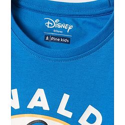 Pine Kids Disney Single Jersey Knit Full Sleeves Night Suit With Donald Duck Graphics - Blue
