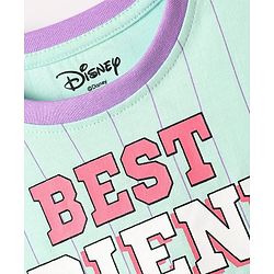 Pine Kids Disney Single Jersey Knit Oversize Drop Shoulder Half Sleeves T-Shirt With Front And Back Minnie Mouse Graphics - Aqua Blue