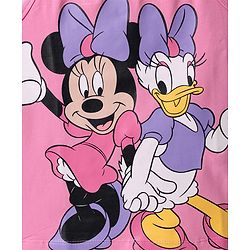Pine Kids Disney Cotton Woven Half Sleeves Shirt with Singlet Sleeve Inner Tee & Mickey Mouse Print - White & Pink