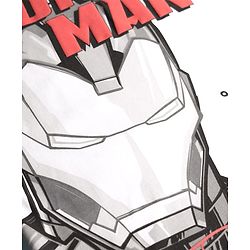 Pine Kids Marvel Single Jersey Knit Half Drop Shoulder Sleeves T-Shirt & Shorts Set With Iron Man Graphics Pocket & Tape Detailing - White & Black